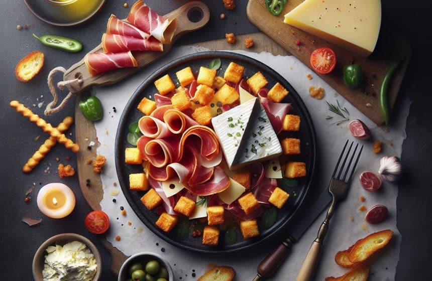 Délice Croquant au Carré Frais et Jambon Serrano