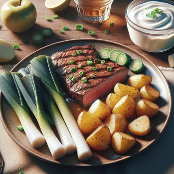 Steak de Veau aux Poireaux et Pommes de Terre Vapeur