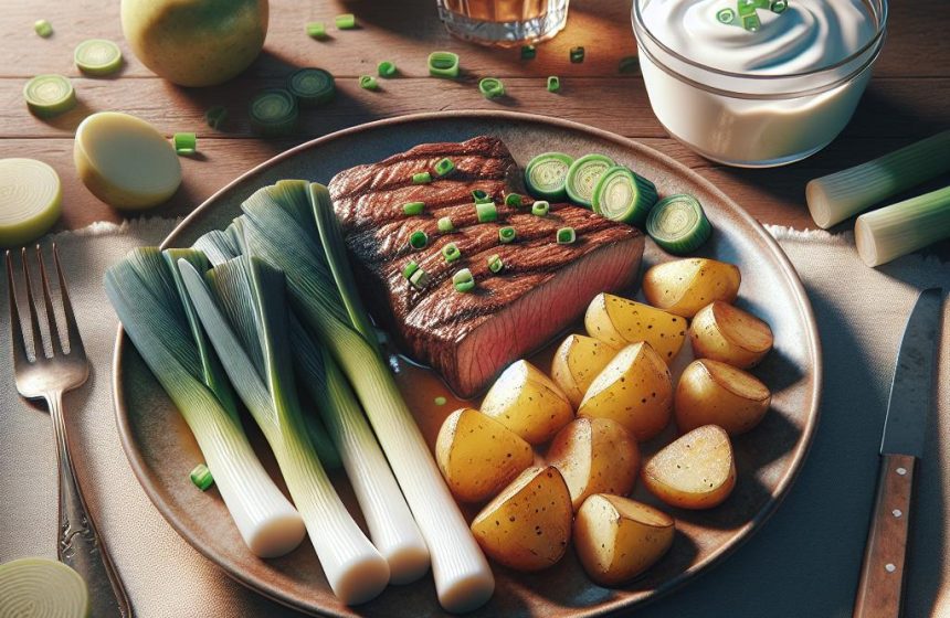 Steak de Veau aux Poireaux et Pommes de Terre Vapeur