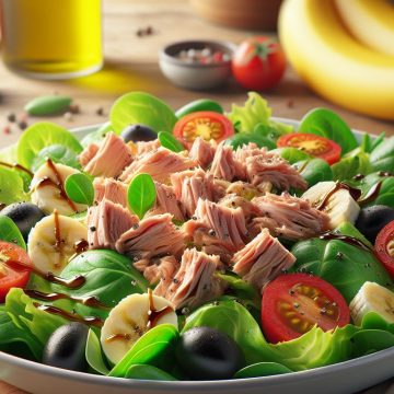 Salade de Thon à la Mâche et Tomates Cerises avec Banane en Dessert