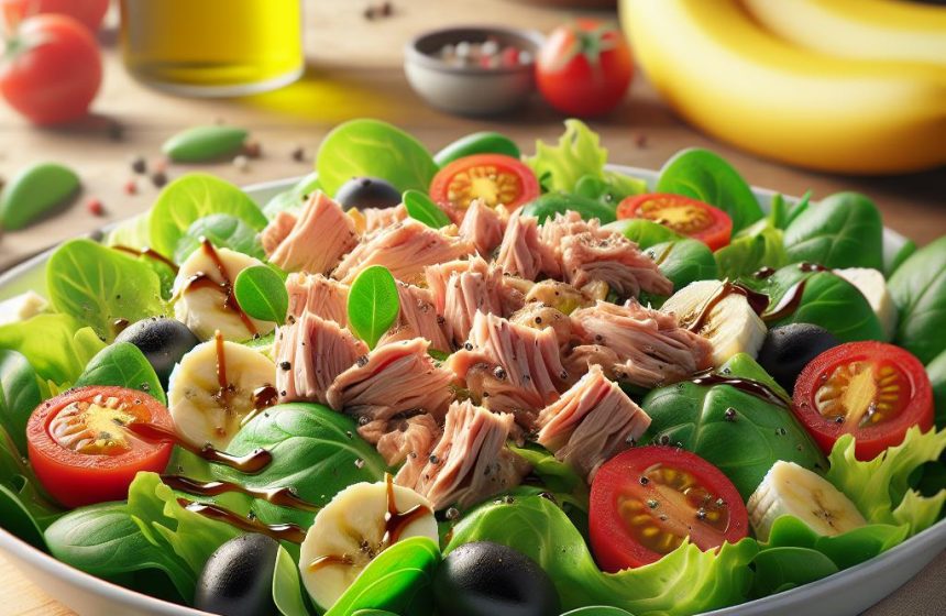 Salade de Thon à la Mâche et Tomates Cerises avec Banane en Dessert