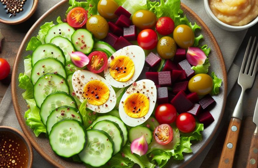 Salade Fraîcheur aux Œufs Durs et Compote