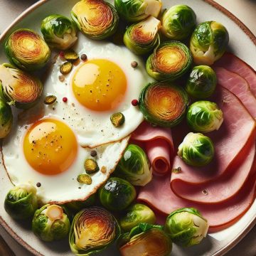 Œufs au Plat avec Choux de Bruxelles et Jambon