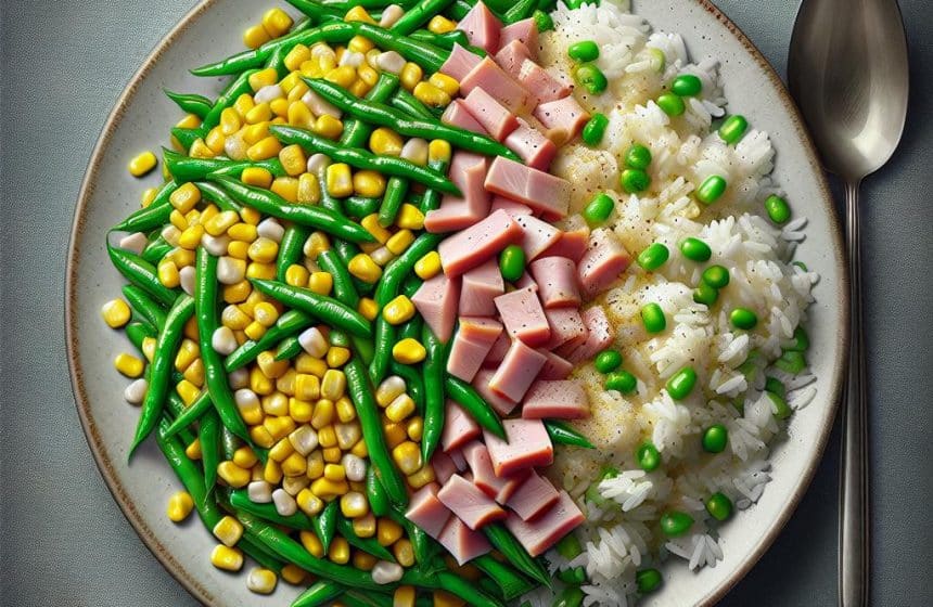 Salade de Haricots Verts, Maïs et Riz au Jambon Blanc
