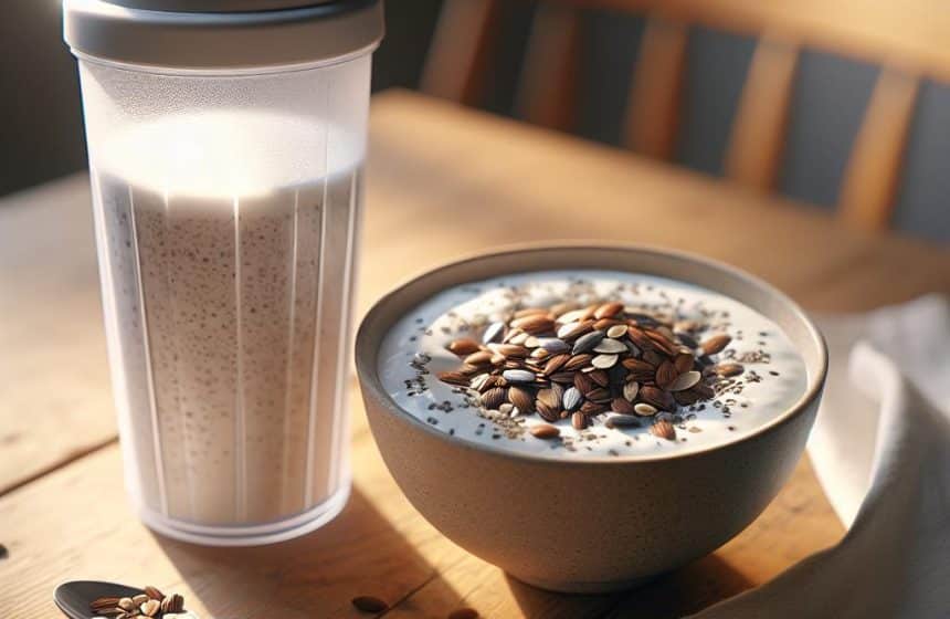 Skyr aux Graines Mélangées et Shaker Protéiné au Collagène