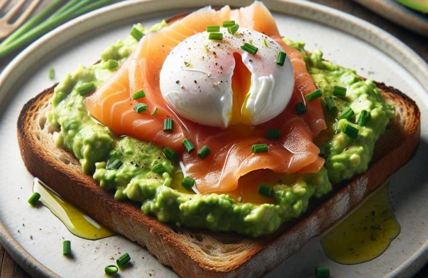 Toast avec Avocat, Saumon Fumé et Œuf Poché