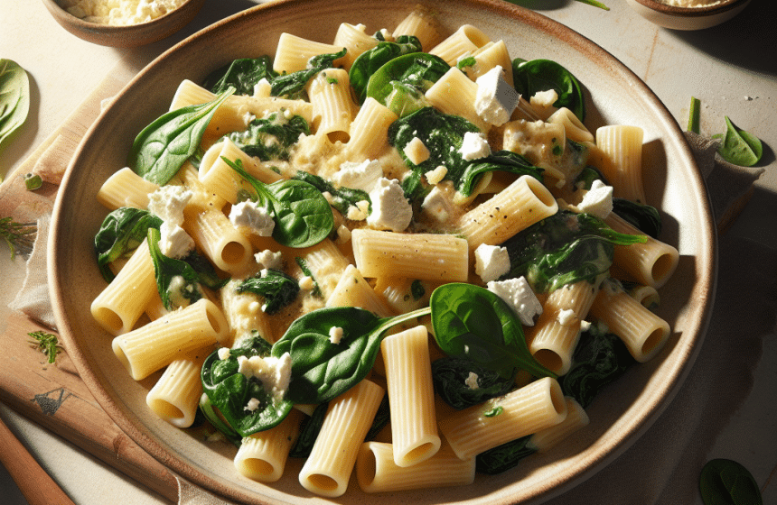Rigatoni Chèvre Épinards WW
