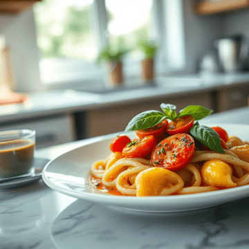 Gnocchis à la Sauce Tomate au Basilic avec Bifidus Nature et Espresso Sans Sucre