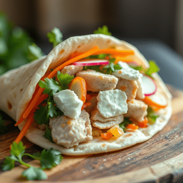 Galette de Pain Libanais au Poulet et Fromage de Chèvre