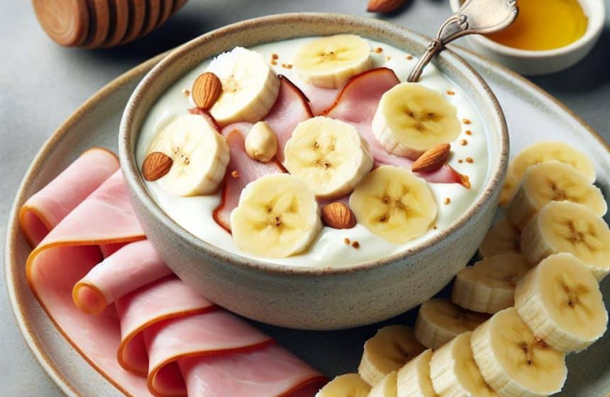 Skyr à la Banane et Tranche de Jambon