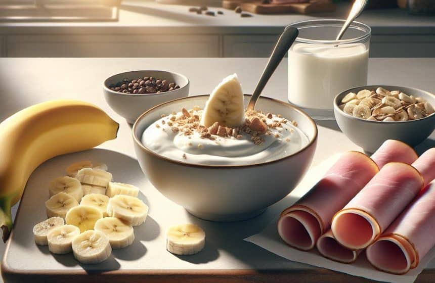 Petit Délice Équilibré au Skyr, Banane et Jambon