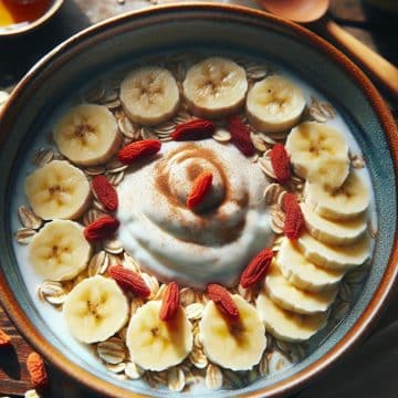 Bol Énergisant aux Flocons d’Avoine, Skyr et Banane