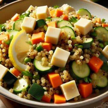 Salade de Quinoa et Boulghour aux Légumes et Cousteron