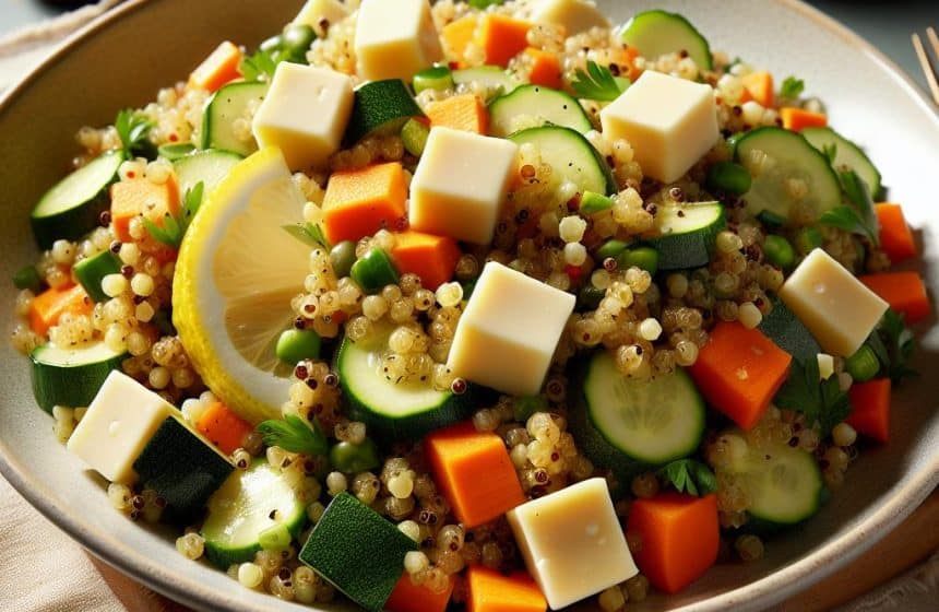 Salade de Quinoa et Boulghour aux Légumes et Cousteron