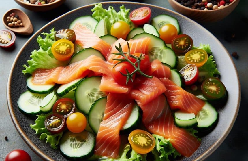 Salade de Saumon Fumé et Légumes Croquants
