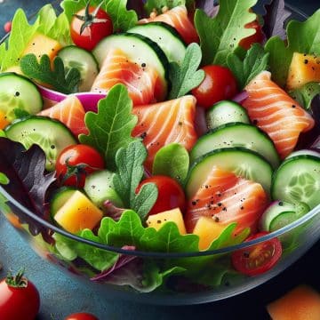 Salade Fraîcheur au Saumon Fumé et Melon