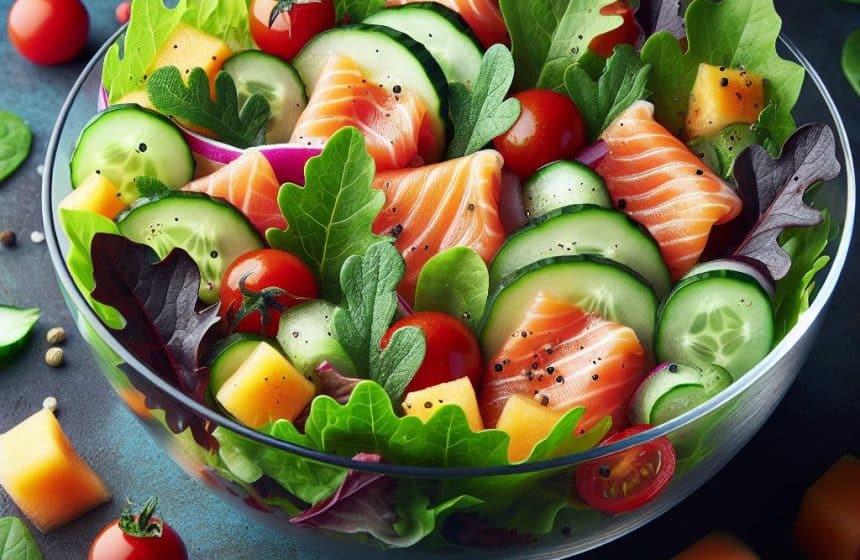 Salade Fraîcheur au Saumon Fumé et Melon