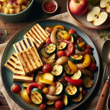 Tofu Grillé avec Ratatouille et Compote Non Sucrée