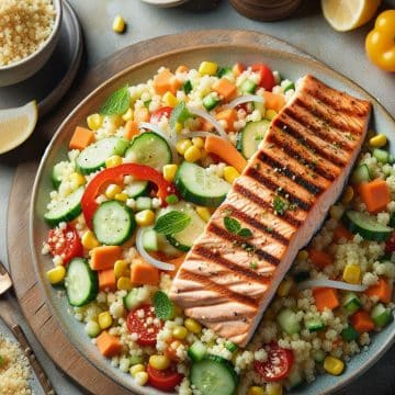 Salade de Couscous et Saumon Grillé