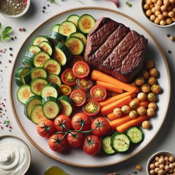 Steak Haché de Bœuf aux Légumes et Pois Chiches