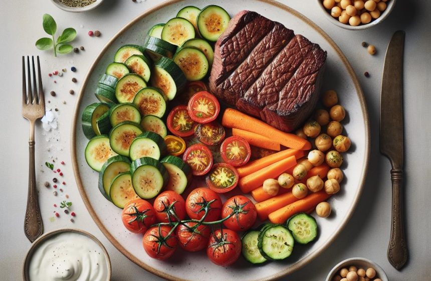 Steak Haché de Bœuf aux Légumes et Pois Chiches