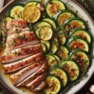 Délice de Courgettes Sautées et Escalope de Dinde aux Herbes