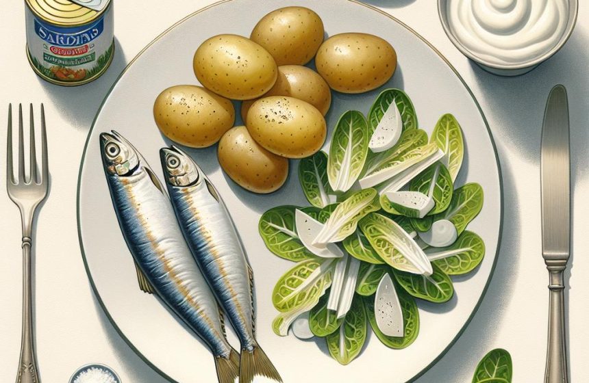 Sardines et Pommes de Terre avec Salade d’Endives et Yaourt