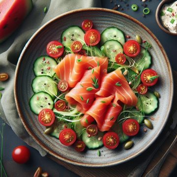 Salade Fraîcheur au Saumon Fumé et Pastèque