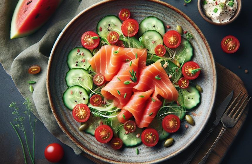 Salade Fraîcheur au Saumon Fumé et Pastèque