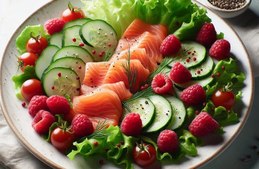 Salade Fraîcheur au Saumon Fumé et Framboises