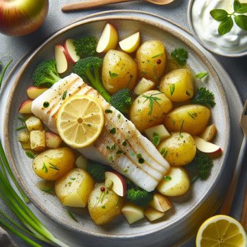 Délice de Cabillaud Vapeur aux Pommes de Terre et Pomme Croquante