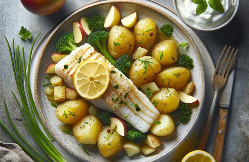 Délice de Cabillaud Vapeur aux Pommes de Terre et Pomme Croquante