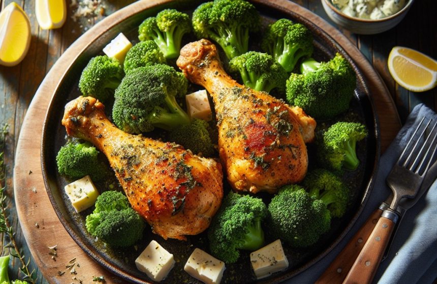 Pilons de Poulet à la Provençale avec Brocolis et Fromage Blanc