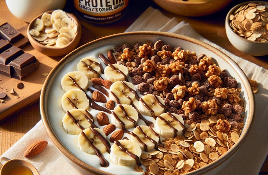 Délice Matinal au Granola Protéiné Chocolat Caramel
