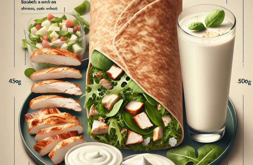 Wrap de Poulet et Salade avec Compote
