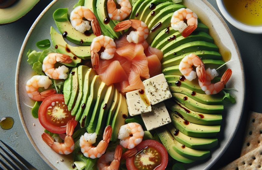 Salade Gourmande à l&rsquo;Avocat, Saumon Fumé et Crevettes