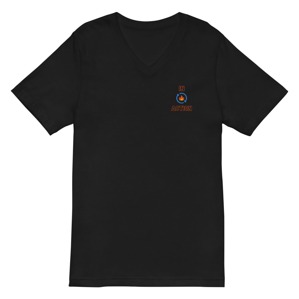 T-shirt Unisexe à Manches Courtes et Col V "In Action"