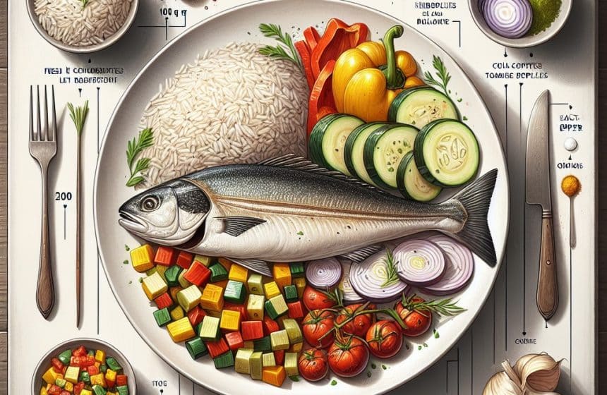 Délice de Cabillaud à la Ratatouille et Riz Complet
