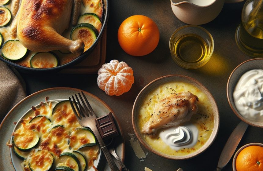 Gratin de Courgettes et Cuisse de Poulet aux Douceurs Vanillées