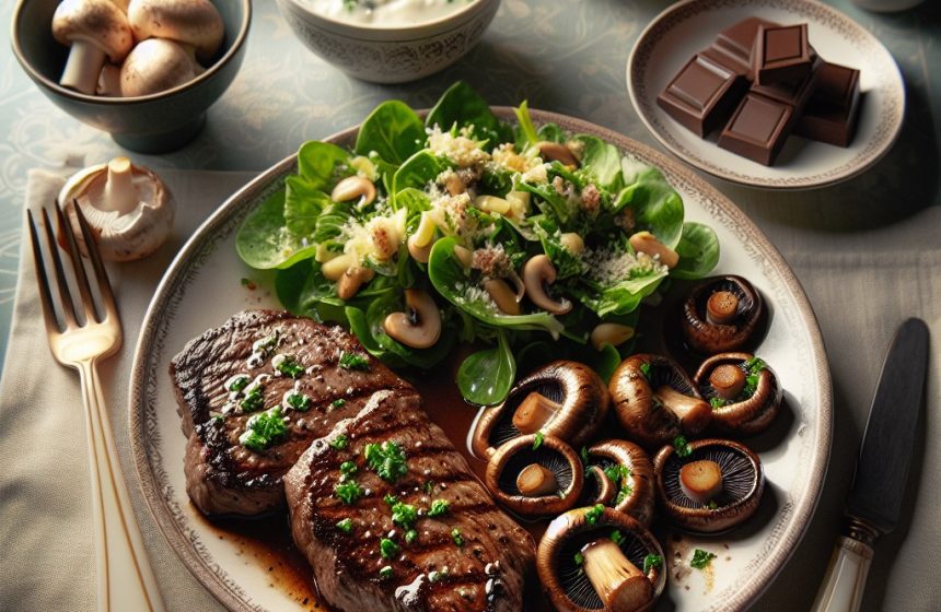 Délice de Champignons Sautés et Steak Léger