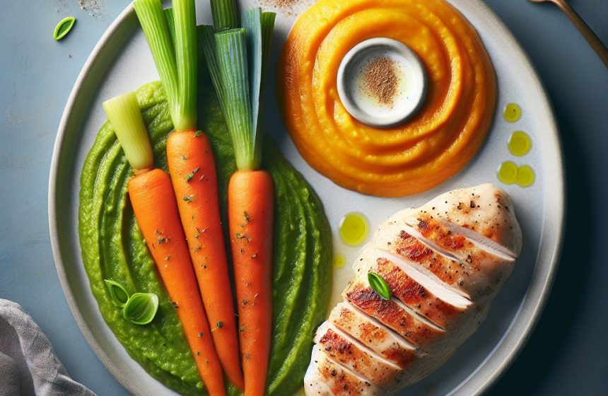 Délice de Poulet aux Deux Purées