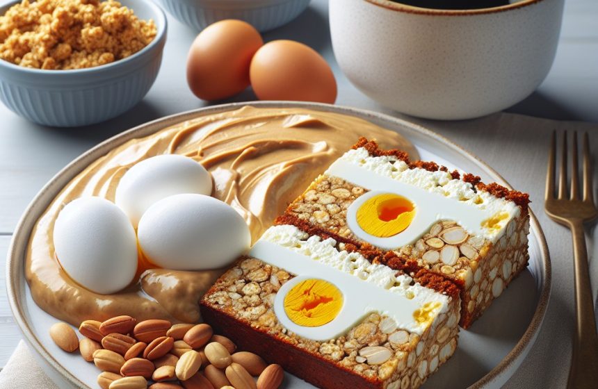 Gâteau Avoine Skyr et Œuf avec Skyr et Beurre de Cacahuète