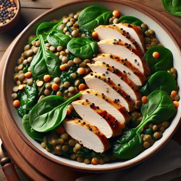 Lentilles aux Épinards et Blanc de Poulet