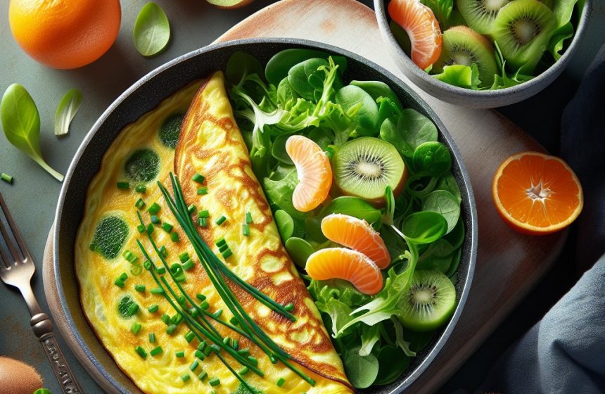 Omelette Vitalité aux Fruits et Salade Verte