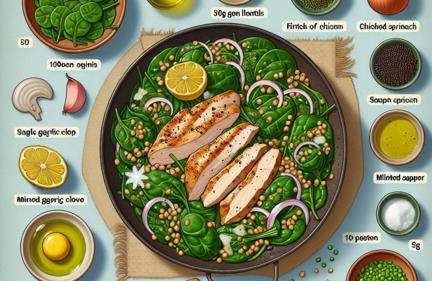 Délice de Poulet aux Épinards et Lentilles