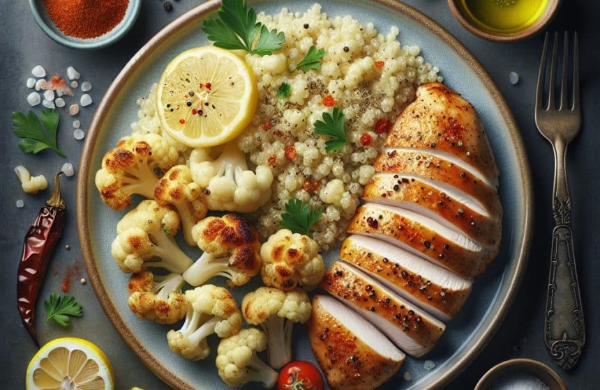 Délice de Quinoa au Poulet et Chou-Fleur Rôti