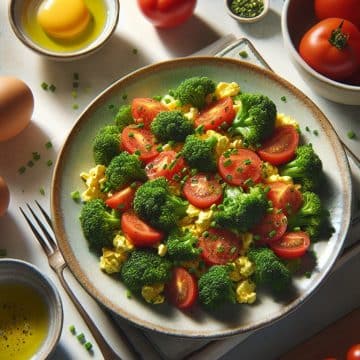 Délice de Brocoli aux Tomates et Œufs Brouillés