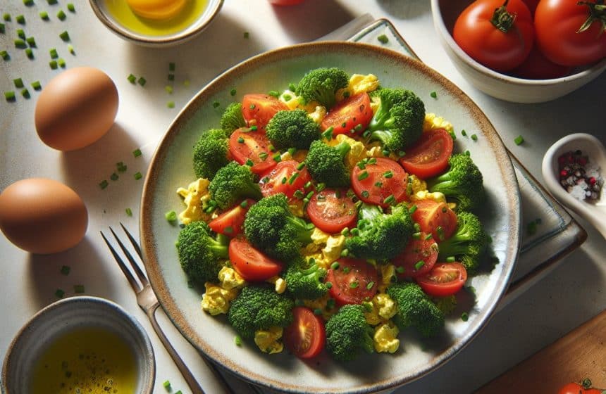 Délice de Brocoli aux Tomates et Œufs Brouillés