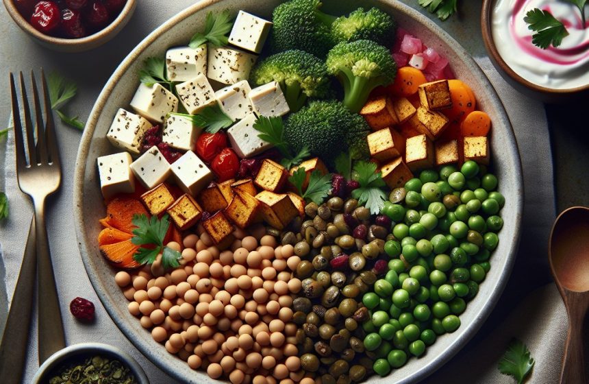 Salade de Lentilles au Tofu et Légumes Rôtis