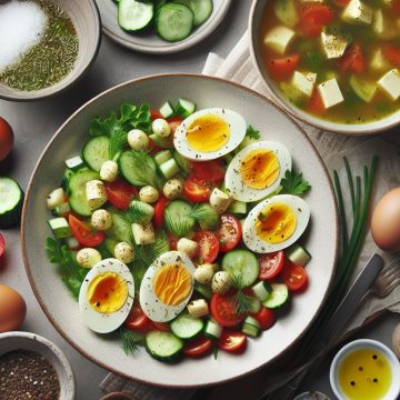 Salade Fraîcheur aux Œufs et Soupe Réconfortante